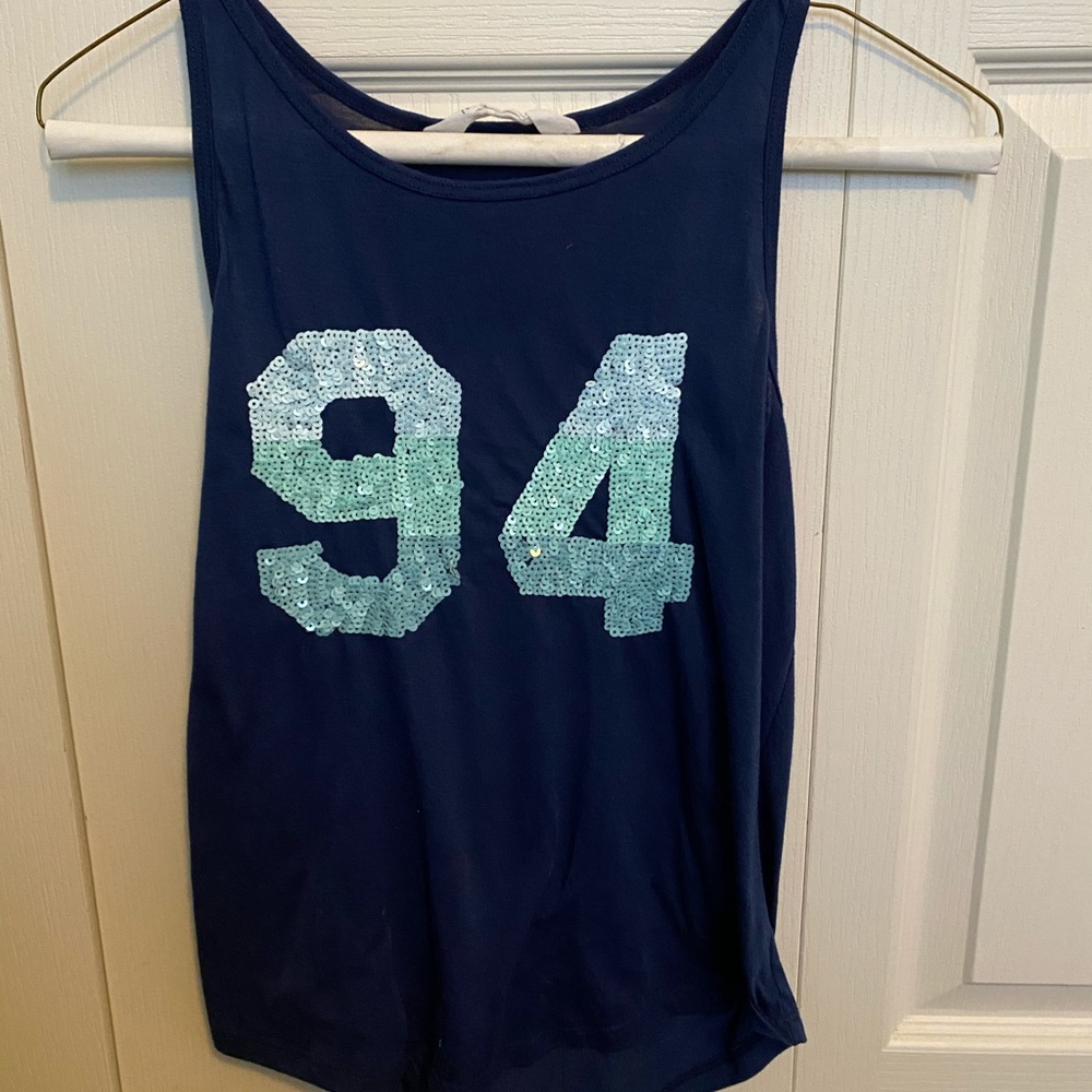 Navy Blue sequin tank